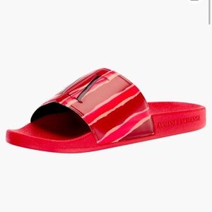 A|X ARMANI EXCHANGE Womens NWT Icon Logo Pool Slide Sandal